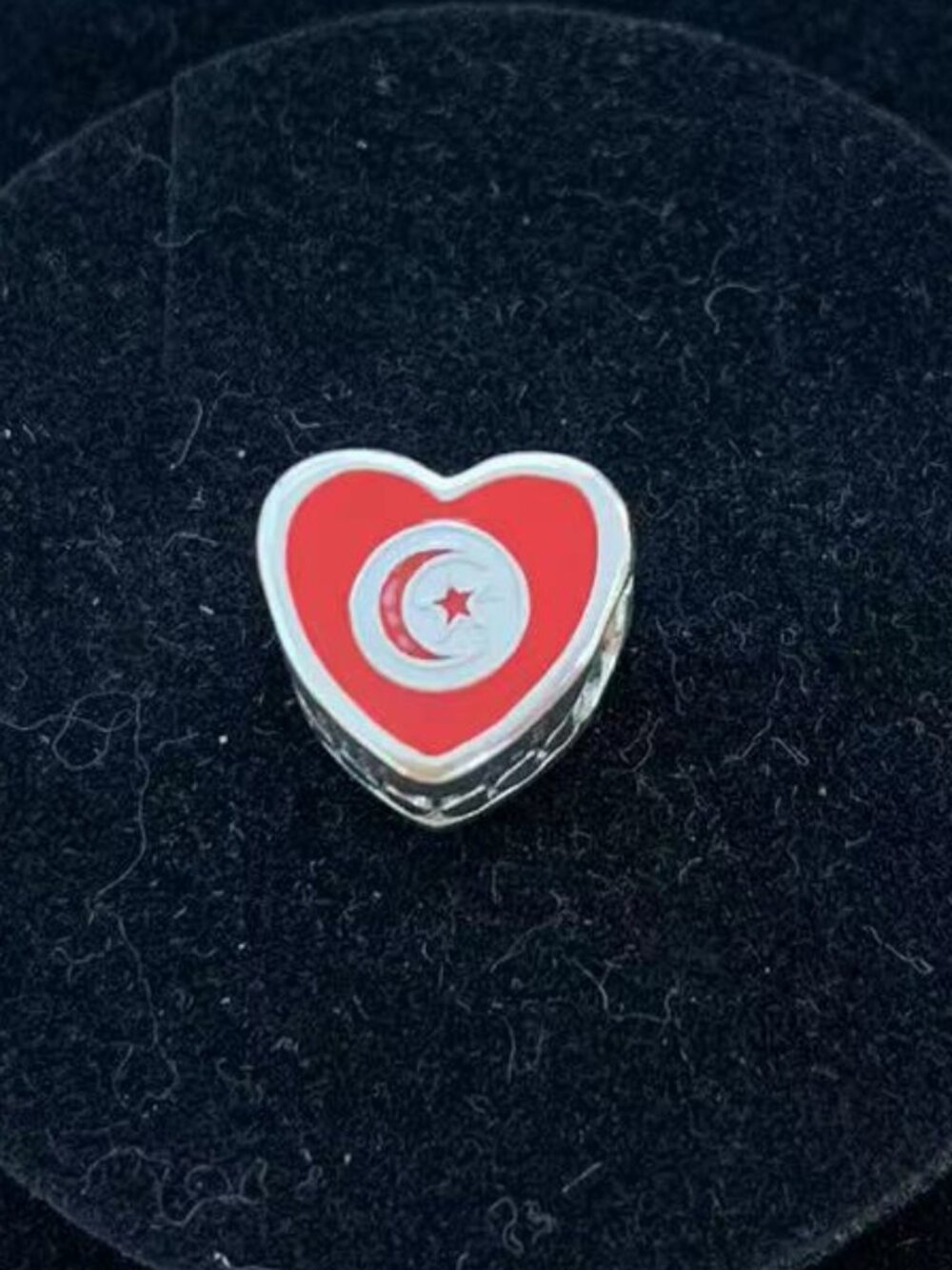 Pandora Tunisia Flag Exclusive Hear Charm Bead